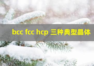 bcc fcc hcp 三种典型晶体